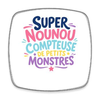 nounou - Magnet carré - blanc - Devant