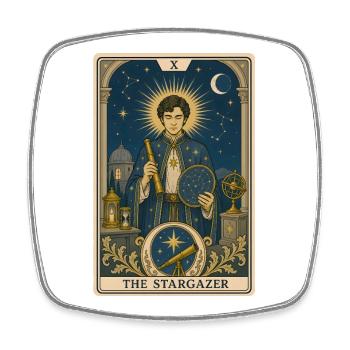 Stargazer | Astronomy Tarot - Square fridge magnet - white - Front