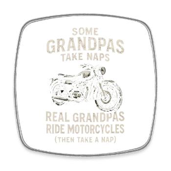 Grandfather Motorcycle Sayings - Square fridge magnet - white - Front