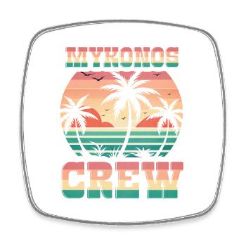 Mykonos Crew - Square fridge magnet - white - Front