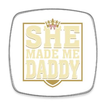 First Father's Day Gift for Girl, Dad - Square fridge magnet - white - Front