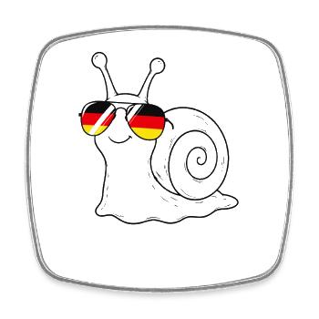  Deutsche flagge Schnecke deutsch Deutschland - Viereckiger Kühlschrankmagnet - Weiß - Vorne