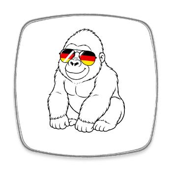  Deutsche flagge Gorilla deutsch Deutschland - Viereckiger Kühlschrankmagnet - Weiß - Vorne