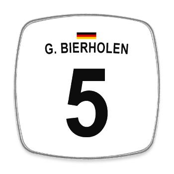G Bierholen Lustiges Fußball Fan Shirt - Viereckiger Kühlschrankmagnet - Weiß - Vorne