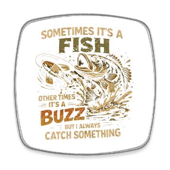 Angelhumor Fischerfisch-Aperitif Geschenk - Viereckiger Kühlschrankmagnet - Weiß - Vorne