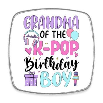 Grand-mère du garçon d’anniversaire K-Pop - Magnet carré - blanc - Devant