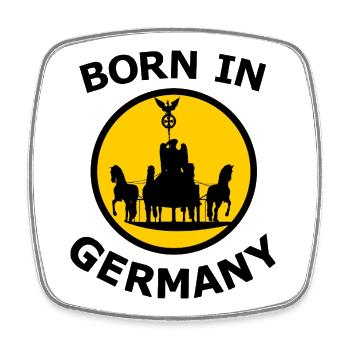 Sonnenwagen Silhouette Allemagne - Magnet carré - blanc - Devant