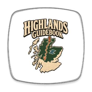 Scottish Highlands Guidebook Map Travel Adventure - Square fridge magnet - white - Front