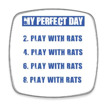 Rat, rat de maison, propriétaire de rats, amoureux des rats - Magnet carré - blanc - Devant