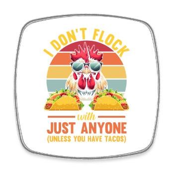 Farmer Rooster Flock Poultry Tacos Chicken - Viereckiger Kühlschrankmagnet - Weiß - Vorne