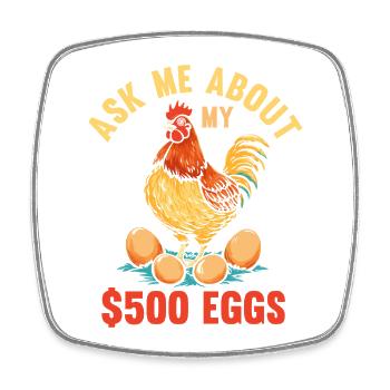 Farmer Rooster Flock Poultry Chicken - Viereckiger Kühlschrankmagnet - Weiß - Vorne
