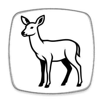 Deer Silhouette Hunter Hunting Club Forester Forest - Square fridge magnet - white - Front