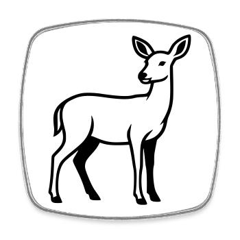 Deer Silhouette Hunter Hunting Club Forester Forest - Square fridge magnet - white - Front