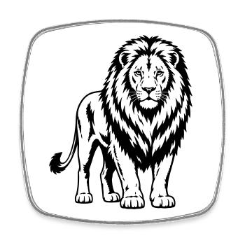 lion - Square fridge magnet - white - Front