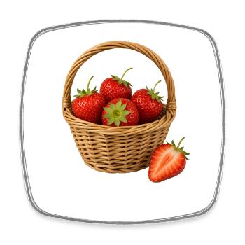 A strawberry basket of fruit and fruit strawberries - Square fridge magnet - white - Front
