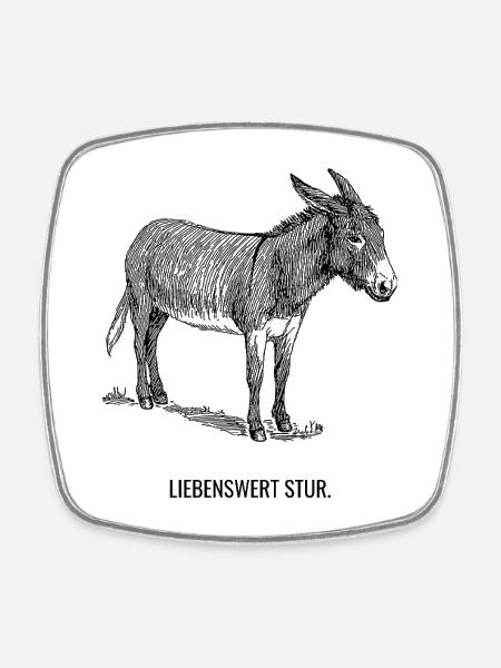 Liebenswert Stur. - Viereckiger Kühlschrankmagnet - Weiß