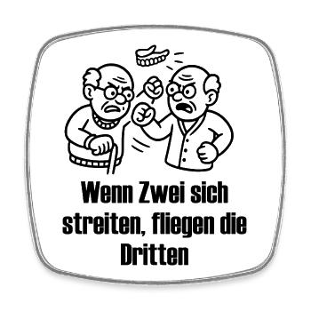 Dritte Zähne Zahn Dental Streit - Viereckiger Kühlschrankmagnet - Weiß - Vorne