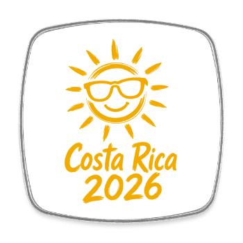 Costa Rica Sun 2026 - Square fridge magnet - white - Front