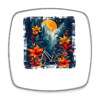 Illustration de VTT - Magnet carré - blanc - Devant
