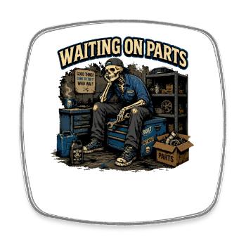 Mécanicien Humour Squelette Garage Cadeau - Magnet carré - blanc - Devant