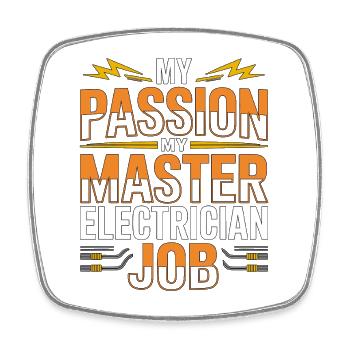 Master Electrician My Passion My Wiring Specialist - Square fridge magnet - white - Front
