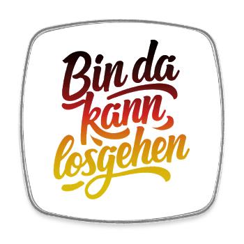 Bin da kann losgehen | Fußball 2026 - Viereckiger Kühlschrankmagnet - Weiß - Vorne