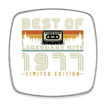 50 Jahre 1977 Vintage Retro-Geburtstagsgeschenk - Viereckiger Kühlschrankmagnet - Weiß - Vorne