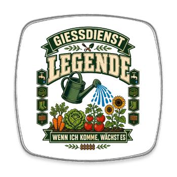 Gießdienst Legende Gartenverein Humor - Viereckiger Kühlschrankmagnet - Weiß - Vorne