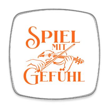 Geige - Spiel Mit Gefühl für Geiger mit Violine - Viereckiger Kühlschrankmagnet - Weiß - Vorne
