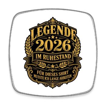 Legende 2026 im Ruhestand Gold Design - Viereckiger Kühlschrankmagnet - Weiß - Vorne