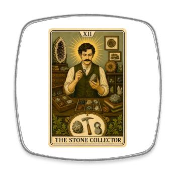 Stone Collector | Minerals Tarot - Square fridge magnet - white - Front