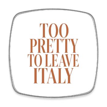 Mignon T-shirt italien pour les vacances d’été - Magnet carré - blanc - Devant