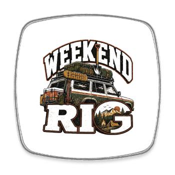 Weekend Rig Overlanding Dachzelt Offroad 4x4 Camp - Viereckiger Kühlschrankmagnet - Weiß - Vorne
