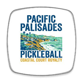 Naples Florida Skyline With Pickleball Theme - Square fridge magnet - white - Front