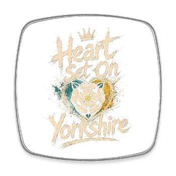 Heart Set On Yorkshire - Square fridge magnet - white - Front