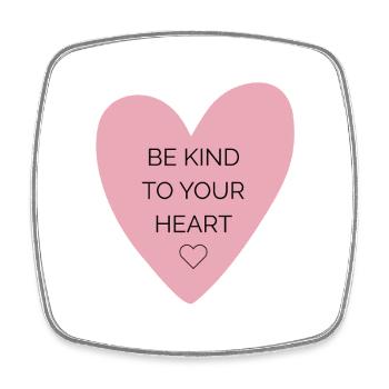 Be Kind Heart | Selfcare Design - Viereckiger Kühlschrankmagnet - Weiß - Vorne