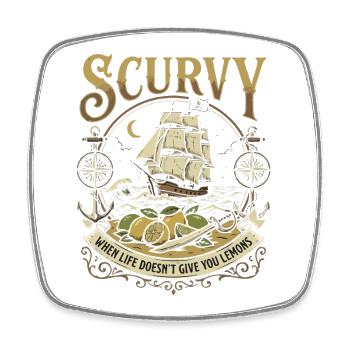 Conception du Lemon du Pirate Ship - Magnet carré - blanc - Devant