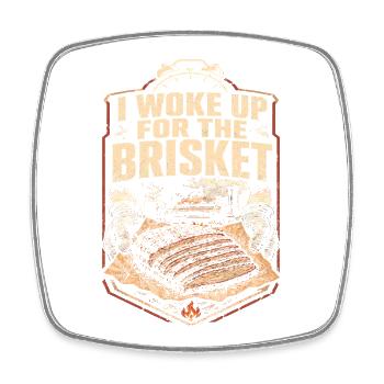 Concours de BBQ que je me suis réveillé pour le brisket - Magnet carré - blanc - Devant