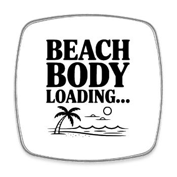 Beach Body Loading... - Square fridge magnet - white - Front