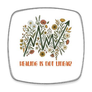 Mental Health Healing Is Not Linear - Square fridge magnet - white - Front