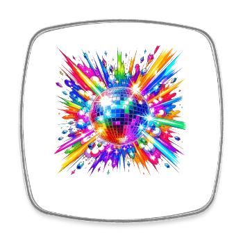 Farbensturm Disco Ball - Magnet carré - blanc - Devant