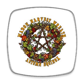 Mabon-Erntekranz Herbst-Tagundnachtundnachtgleiche Heidnisch - Viereckiger Kühlschrankmagnet - Weiß - Vorne