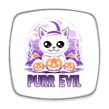 Kawaii Neko Anime Halloween Cat Club - Square fridge magnet - white - Front