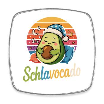  Schlavocado Lustige Schlafige Avocado Für - Viereckiger Kühlschrankmagnet - Weiß - Vorne