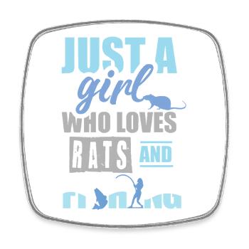 Simplement une fille qui aime les rats et la pêche - Magnet carré - blanc - Devant