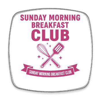 Frühstück Sonntagmorgen Frühstücksclub-Brunch - Viereckiger Kühlschrankmagnet - Weiß - Vorne
