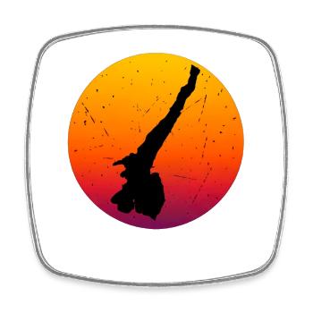 Carte du lac de Garde, coucher de soleil rétro en Italie - Magnet carré - blanc - Devant
