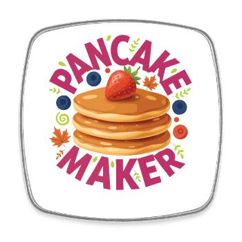 Breakfast Pancake Funny Brunch Coffee Breakfast - Square fridge magnet - white - Front