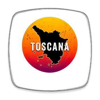 Toskana Karte retro sunset Italien Toscana Italy - Viereckiger Kühlschrankmagnet - Weiß - Vorne