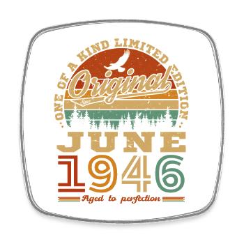 Juin 1946 Cadeau rétro vintage d’anniversaire - Magnet carré - blanc - Devant